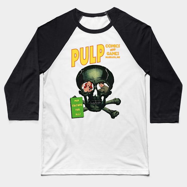 Pulp Skull Baseball T-Shirt by PULP Comics and Games